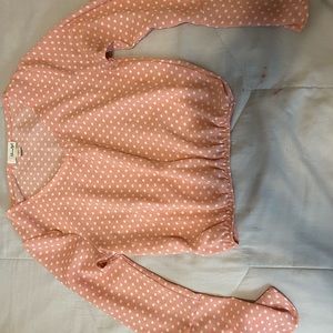 Pink polka dot shirt